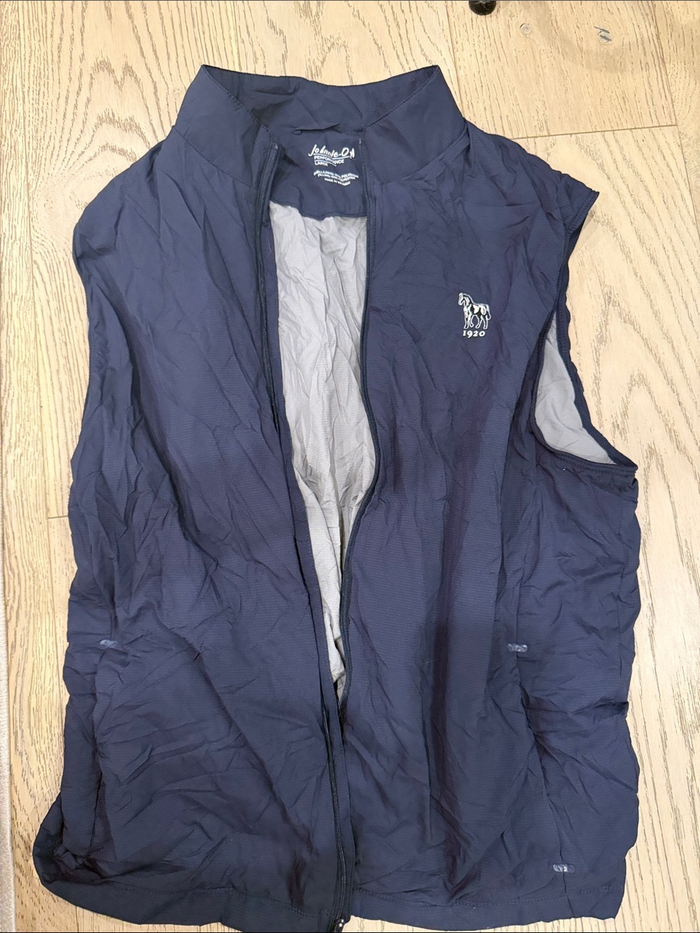 johnnie-O Navy Quilted Sleeveless Zip Vest